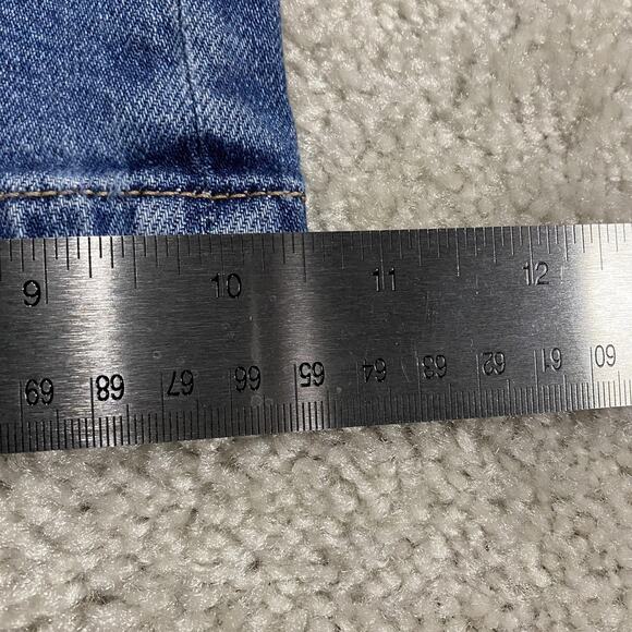 American Eagle Jeans Womens 2 Blue Stretch Wide Leg Distressed Ripped Knees - Picture 10 of 11